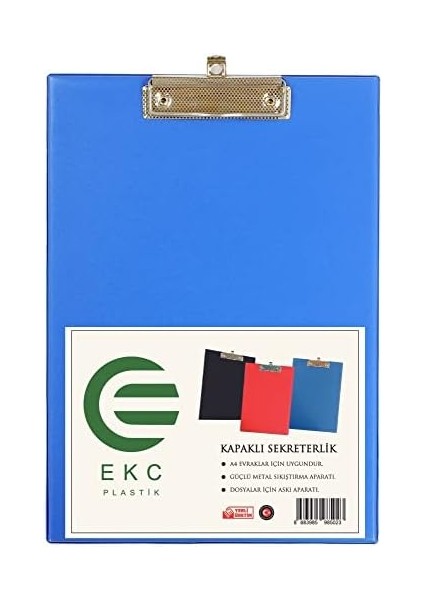 Plastik - A4 Kapaklı Sekreterlik Mavi, Bloknot Yazı Tablası