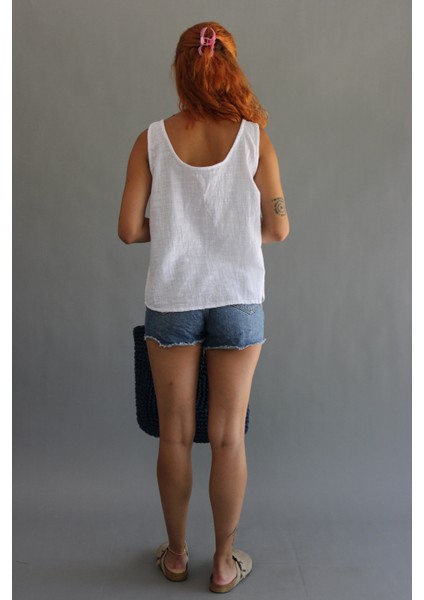 Keten Omuzdan Bağlamalı Bluz fırsatları