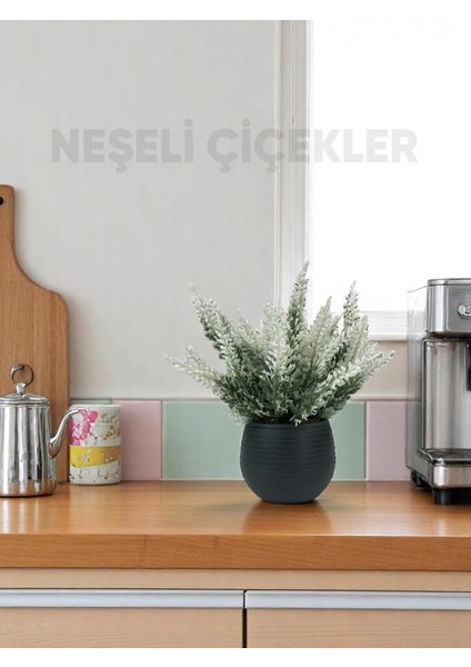 Küçük Yapay Çiçek Lavanta Beyaz 15X18CM Dekoratif Masa Süsü Plastik Mini Saksıda Ev Süsleri fiyatları