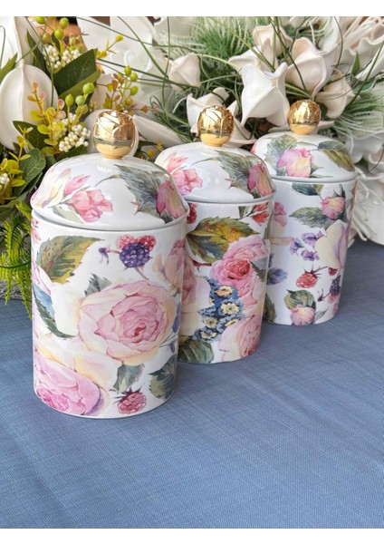 Porselen 3lü Küçük Baharat Takımı Rose Deluxe MİSS-16895-25 modelleri
