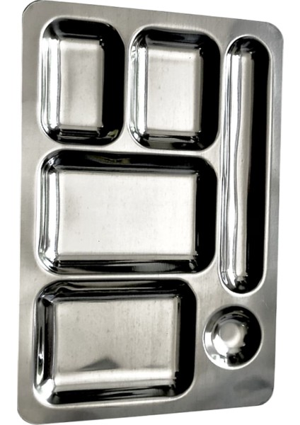 Paslanmaz Çelik Kahvaltılık Tabildot 1 Adet 28*19 cm Mini Metal Tabldot