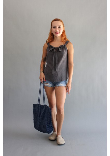 Keten Omuzdan Bağlamalı Bluz fiyatları