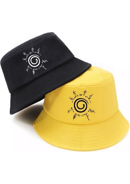 Anime Siyah Naruto Shippuden Logo Bucket Şapka