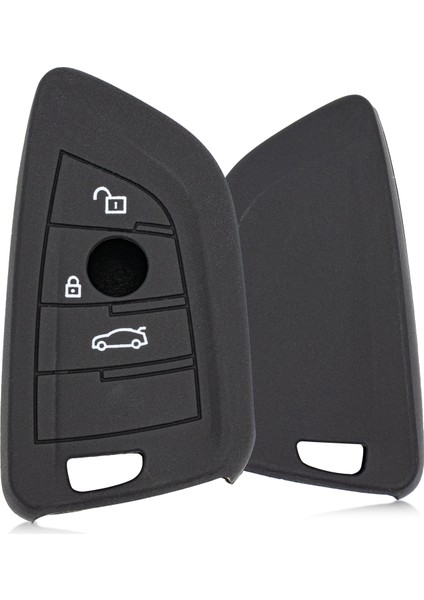 F10 F20 F30 3 Buton Smart Silikon Anahtar Kılıfı - Siyah