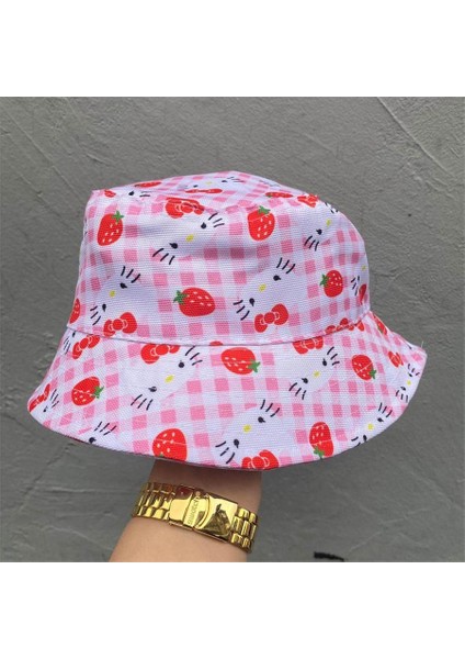 Hello Kitty Çilek Kolaj Çocuk Bucket Şapka fiyatları
