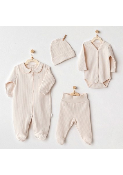 Andywawa AC25189 Bear Time 4'lü Hastane Çıkışı Light Beige