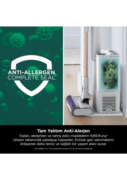 Detect Clean&empty Auto-Empty Sistemli Turbo Başlıklı Şarjlı Dikey Süpürge - IW3612EUT - Shark Ninj modelleri