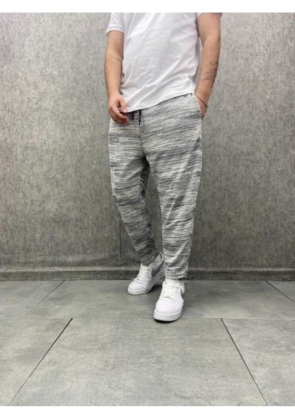 Beli Lastikli Desenli Baggy Pantolon