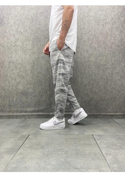 Beli Lastikli Desenli Baggy Pantolon