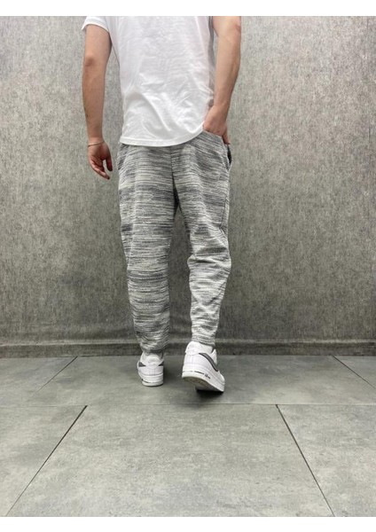 Beli Lastikli Desenli Baggy Pantolon