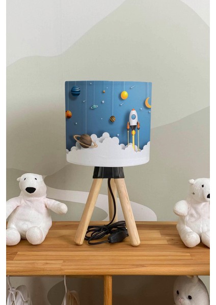 Riva İstanbul - Bulutlar ve Uzay Mekiği Çocuk Odası Abajur