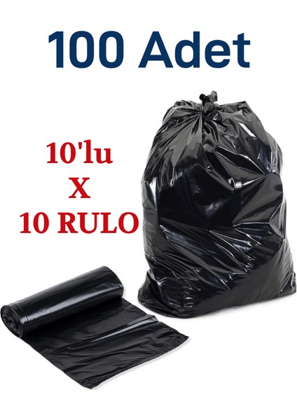 10'lu x 10 Paket Jumbo Çöp Poşeti 75X90 Endüstriyel Battal Çöp Torbası