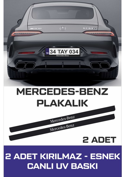 Mercedes-Benz Yazılı Oto Plakalık Kişiye Özel Kırılmaz Siyah Uv Kabartmalı 2 Adet Takmatik modelleri