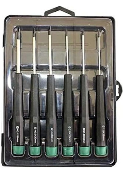 W 2262, Elektronikçi Tornavida Seti, Gri/siyah/yeşil, (6 Parça)