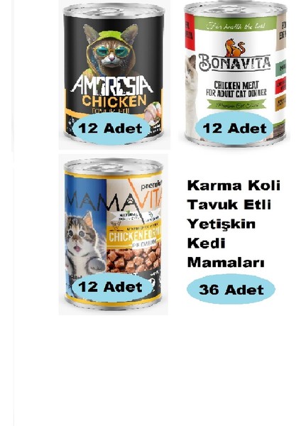 Karma Koli Tavuk Etli Yetişkin Kedi Maması 36 Adet