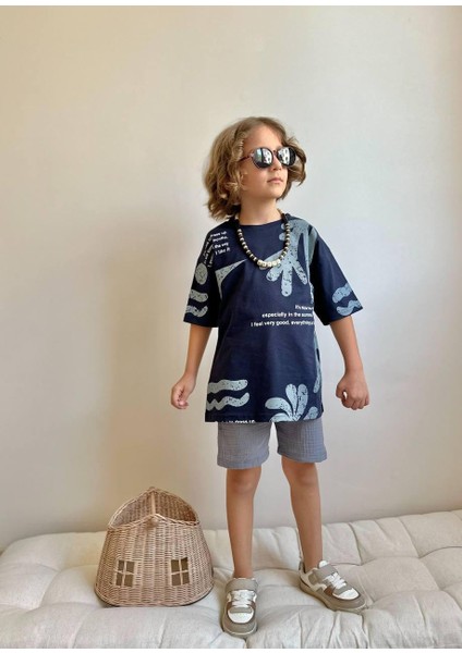 Müslin Şortlu Baskılı Erkek Çocuk Takım modelleri