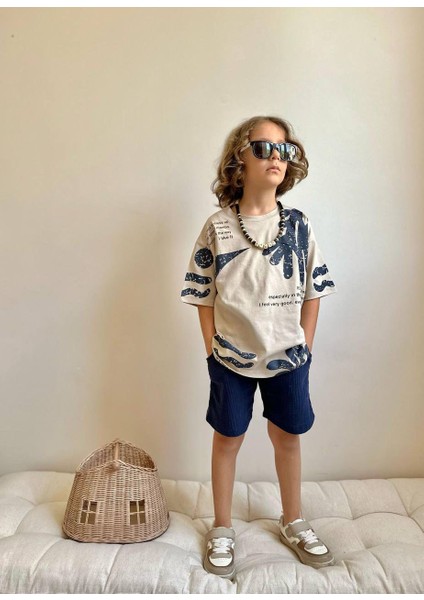 Müslin Şortlu Baskılı Erkek Çocuk Takım fiyatları