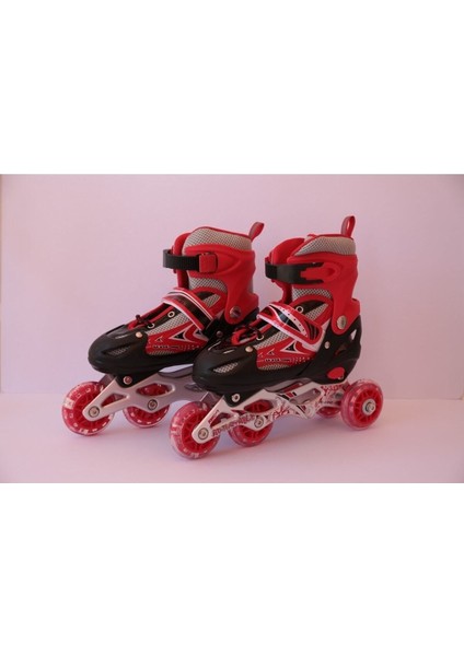Paten Ayarlanabilir 2+1 Işıklı Metal Gövde Alıştırma Pateni Çanta Işıklı Paten