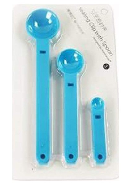 Ölçme Kaşıklı Poşet Klipsi 3'lü Paket modelleri