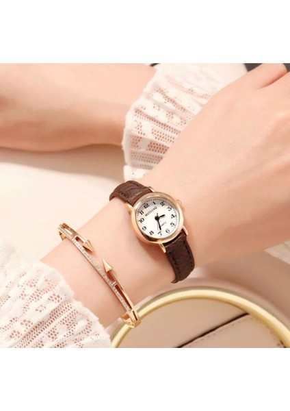 Adorn Yuvarlak Vintage Retro Saat