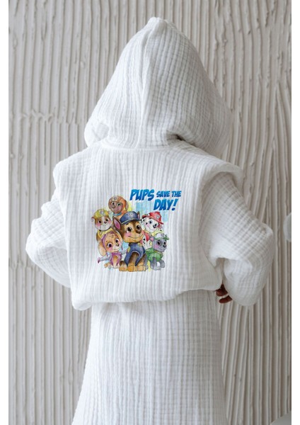 4 Kat Müslin Bornoz - Cartoon Serisi - Paw Patrol fırsatları