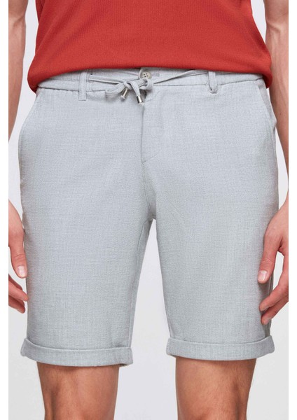 Ds Damat Bej Beli Lastikli Bağcık Detaylı Duble Paça Viskonlu Jogger Şort 0HC13ORTBT189