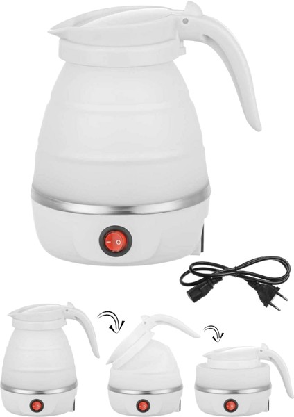 Silikon Katlanır Elektrikli Kahve Çay Su Isıtıcı Kettle Taşınabilir Seyahat Piknik Demlik 600ML.