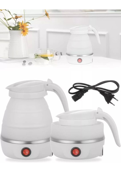 Silikon Katlanır Elektrikli Kahve Çay Su Isıtıcı Kettle Taşınabilir Seyahat Piknik Demlik 600ML. fırsatları