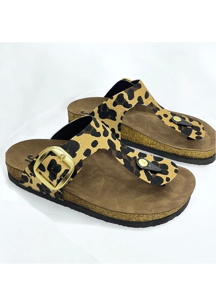 Gema Kadın Parmak Arası Leopar Terlik Yeni Sezon fırsatları