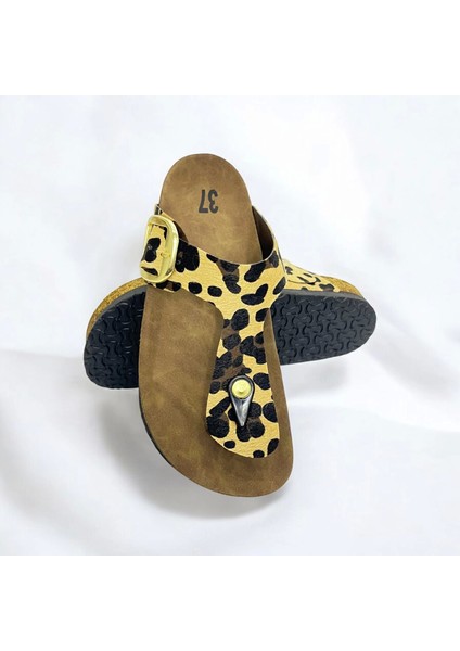 Gema Kadın Parmak Arası Leopar Terlik Yeni Sezon indirimleri