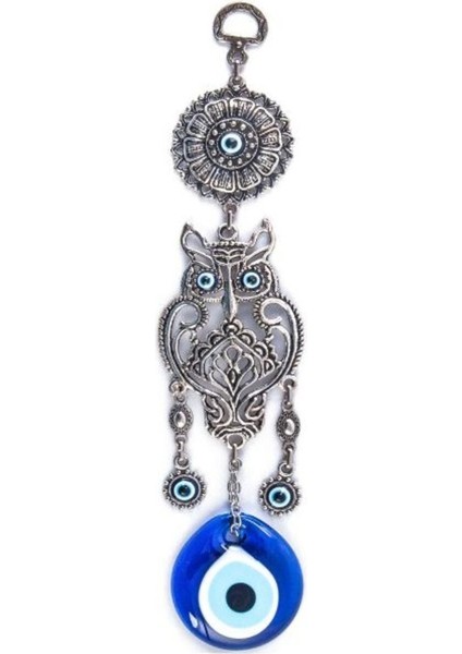 Zamak Döküm Metal Halkalı Dantelli Baykuş Figür Duvar Kapı Süsü ve Aksesuar