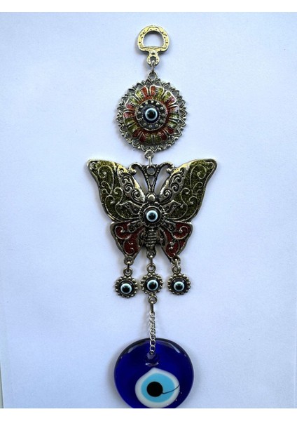 Zamak Döküm Metal Renkli Kelebek Figür Duvar Kapı Süsü ve Aksesuar