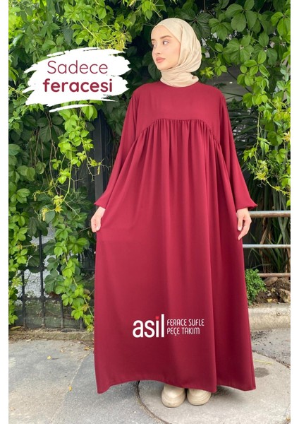 Asil Ferace Sufle Peçe Takım Bordo