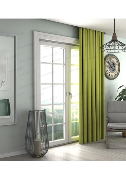 Yağ Yeşil'i,kadife Dokulu Fon Perde,pilesiz Ekstrafor Büzgülü (Tek Kanat) fiyatları