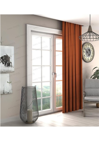 Kiremit Fon Perde,kiremit Kadife Dokulu Fon Perde,pilesiz Ekstrafor Büzgülü (Tek Kanat) fiyatları