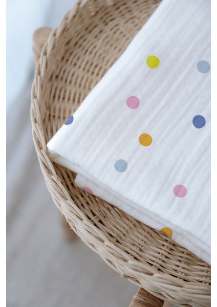 4 Kat Müslin Battaniye (100X120) - Dotty fırsatları