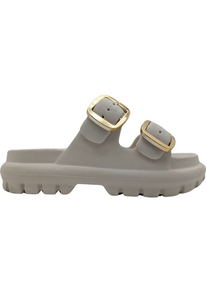 Oceanoasis | Kadın Eva Lastik Çift Tokalı Terlik - Oceanoasis - Bej - 36