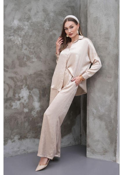 Saten Kumaş Gömlek Pantolon Takım Elbise