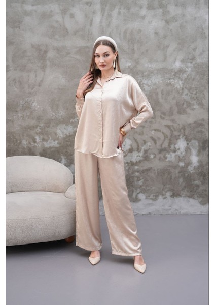 Saten Kumaş Gömlek Pantolon Takım Elbise