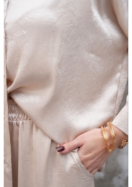 Saten Kumaş Gömlek Pantolon Takım Elbise