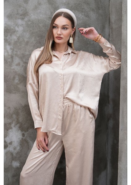 Saten Kumaş Gömlek Pantolon Takım Elbise