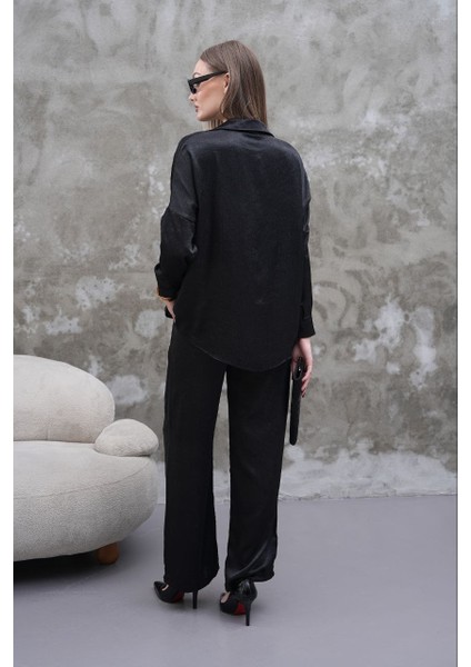 Saten Kumaş Gömlek Pantolon Takım Elbise