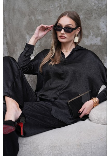 Saten Kumaş Gömlek Pantolon Takım Elbise