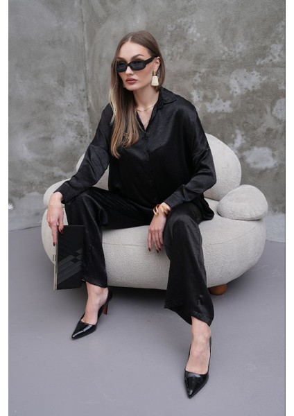 Saten Kumaş Gömlek Pantolon Takım Elbise