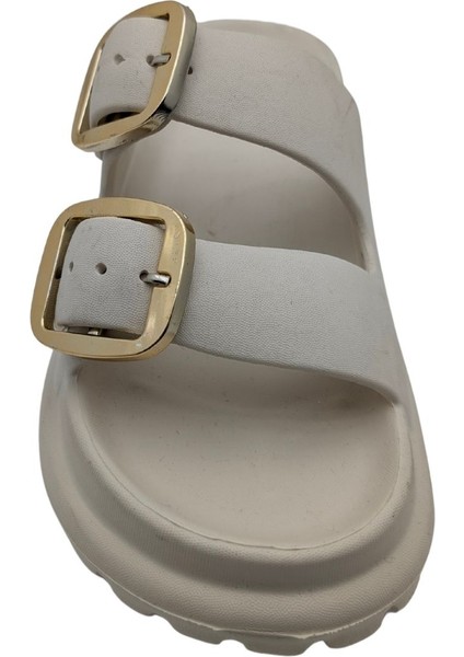 Oceanoasis | Kadın Eva Lastik Çift Tokalı Terlik - Oceanoasis - Bej - 36 modelleri