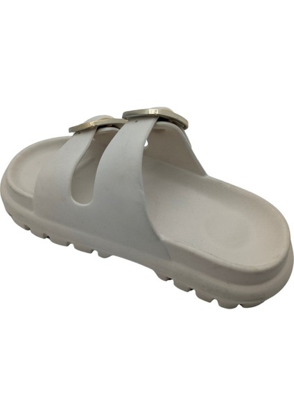 Oceanoasis | Kadın Eva Lastik Çift Tokalı Terlik - Oceanoasis - Bej - 36 indirimleri