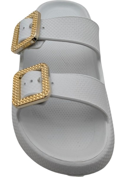 Palmpace | Kadın Eva Lastik Çift Tokalı Terlik - Palmpace - Beyaz - 38 modelleri