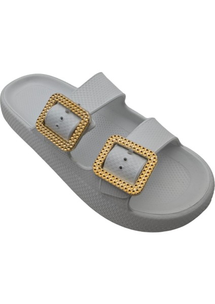 Palmpace | Kadın Eva Lastik Çift Tokalı Terlik - Palmpace - Beyaz - 38 fırsatları