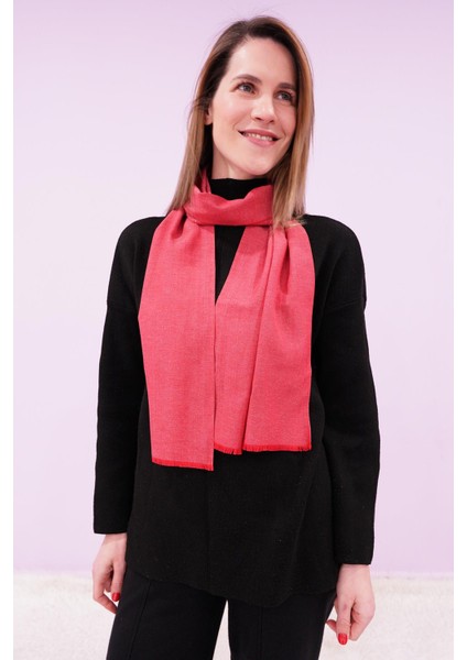 %100 Ipek El Dokuması Fular 35 x 160 cm - Kırmızı fiyatları