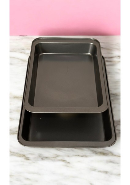 Leeshome 2 Li Kare Emaye Fırın Tepsisi 22X30 25X35 fiyatları